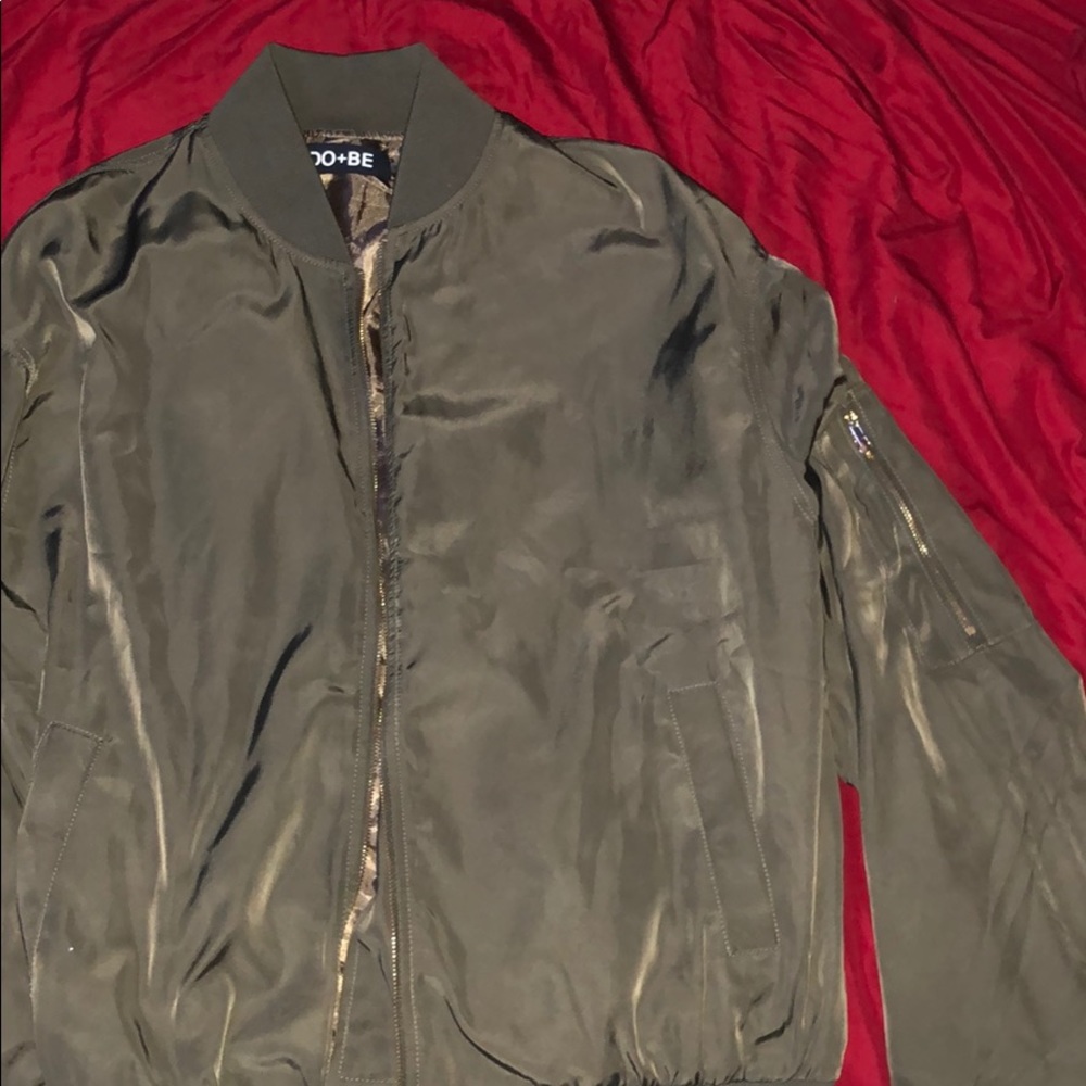 A silky green jacket.